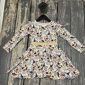 Mini Boden Multicolor Long Sleeve Dress 5-6